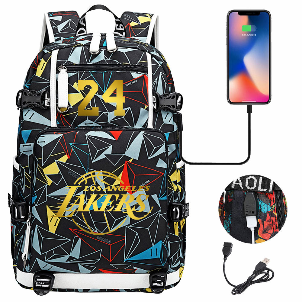 NBA Kobe Bryant NO.24 lakers Sac à dos Teen Boys Junior High School Student Trend Sac d'école de grande capacité Sac à dos de basket-ball de sport Sac à dos de grande capacité étanche sac à dos de voyage de loisirs