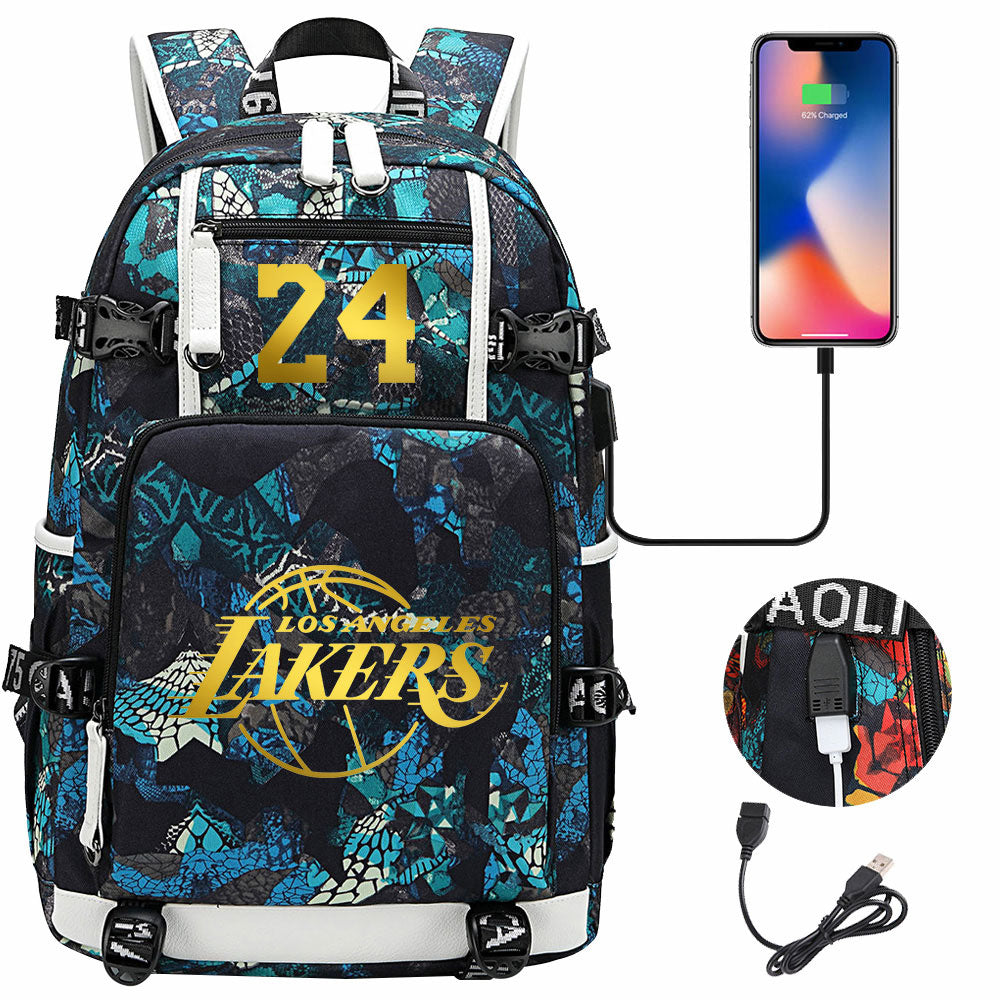 NBA Kobe Bryant NO.24 lakers Sac à dos Teen Boys Junior High School Student Trend Sac d'école de grande capacité Sac à dos de basket-ball de sport Sac à dos de grande capacité étanche sac à dos de voyage de loisirs