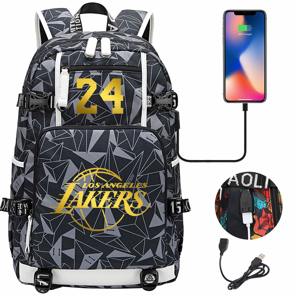 NBA Kobe Bryant NO.24 lakers Sac à dos Teen Boys Junior High School Student Trend Sac d'école de grande capacité Sac à dos de basket-ball de sport Sac à dos de grande capacité étanche sac à dos de voyage de loisirs