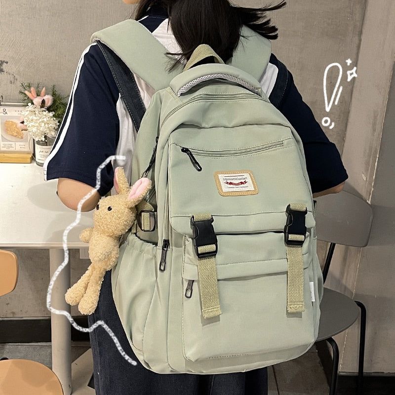 Waterproof Nylon Women Backpack  Female Students Schoolbag